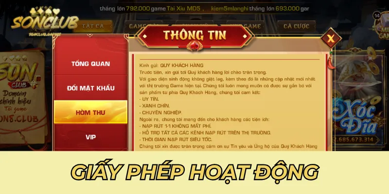 Giấy Phép Hoạt Động